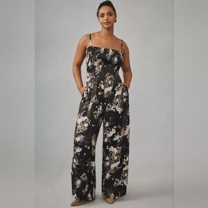 Anthropologie Midnight Floral Jumpsuit